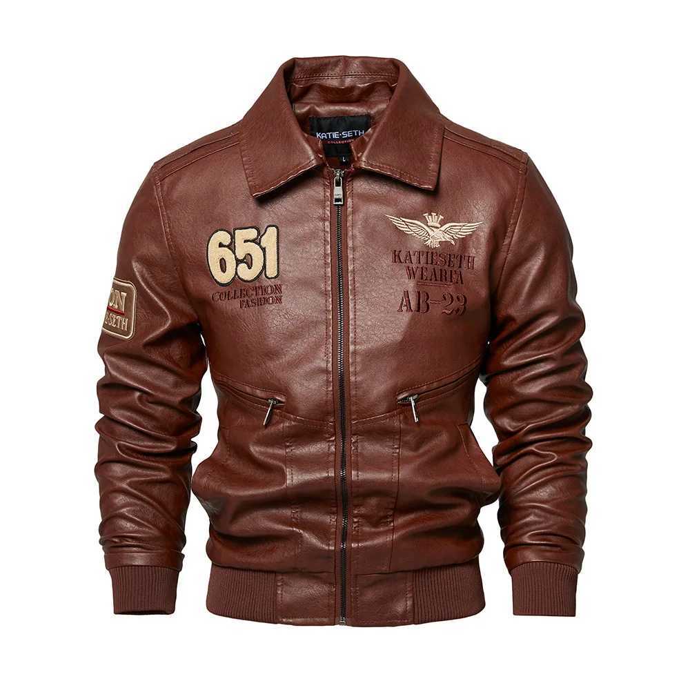 Best Seller New Fashion Winter Mens Turndown Collar Long Sleeve Casual Trendy Solid Color Faux Leather PU Jackets Male Coats W251023