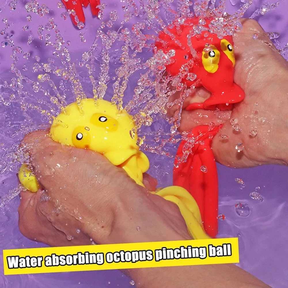 Octopus Baby Bath Toys Absorbent Squeeze Water Toys Stress Relief Sensory Play Summer Pool Beach Swimming Fun for Kids J251023