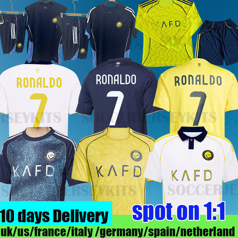 Al Nassr kit FC soccer Jerseys RONALDOS 2025 2026 Home CR7 25 26 men kids kits SETS Football shirt Al-Nassr