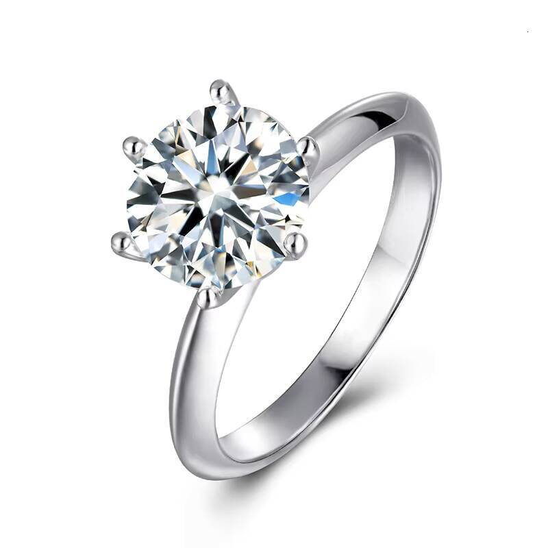 Ring Moisssanite Wholesale Lady Jewelry 925 Sterling Silver Luxury Moissanite Ring