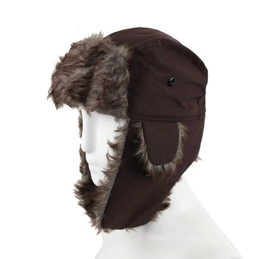 1PC Winter Trapper Trooper Earflap Hat Warm Waterproof Disco Ski Hat Bber Fece Thicken Warm Ear Protectors HatsW251023