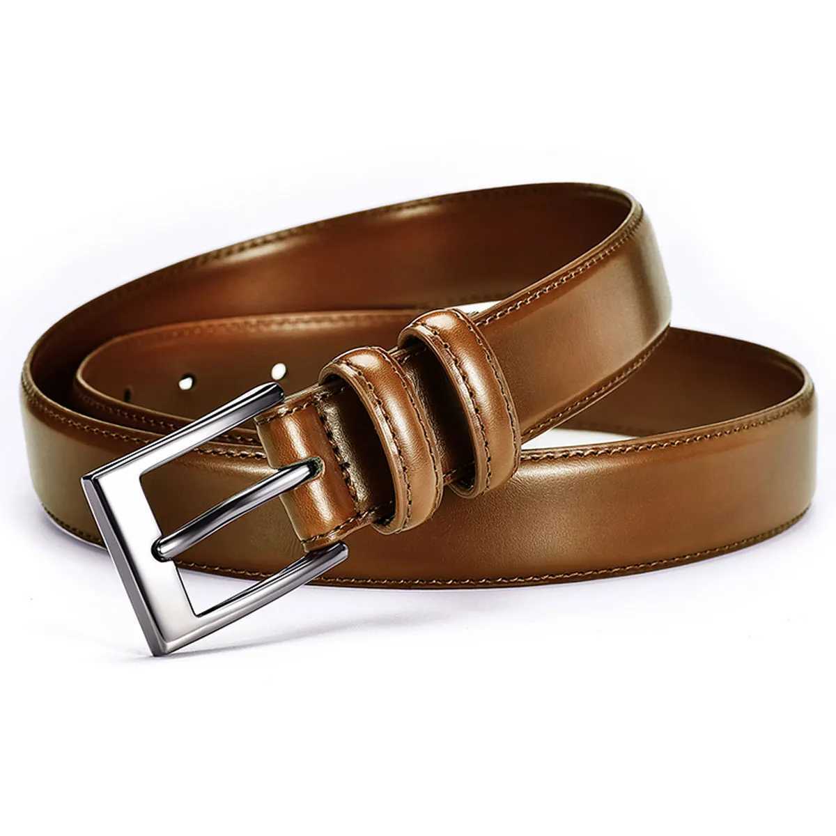 Caramel business mens waist belt is comfortable and durable suitable as a fashionable accessory for daily commuting and datingXJ251023