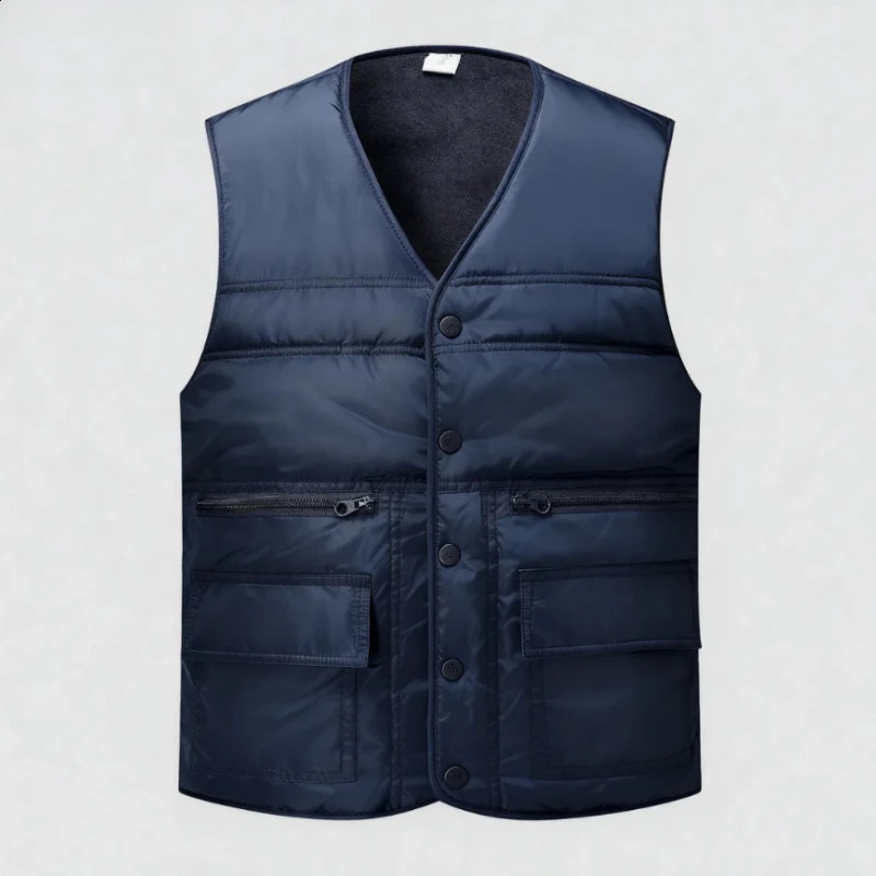 Autumn and Winter Mens Thick Velvet Vest Sleeveless VestComfortable Highquality Warm Casual JacketMens Jacket 251023