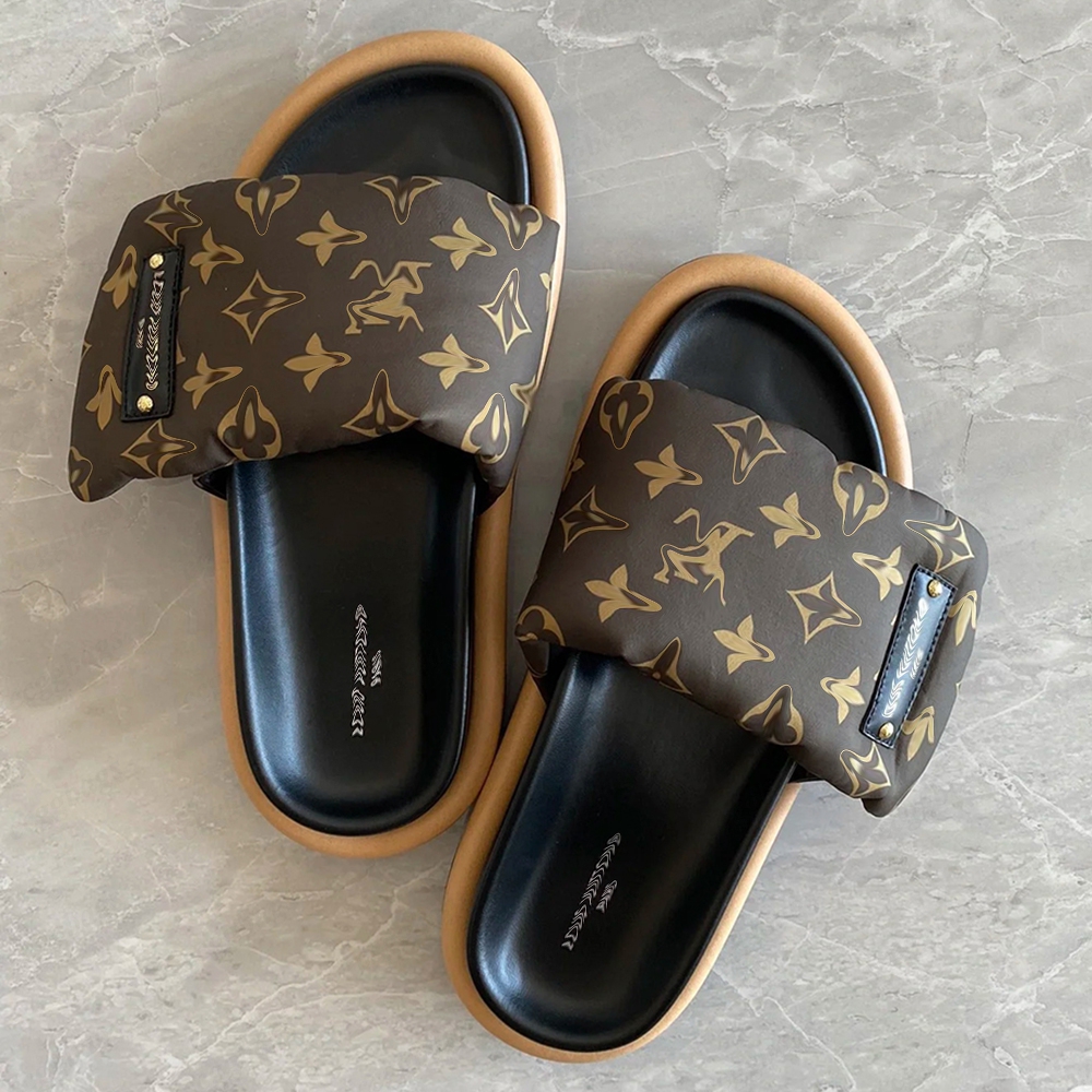 Designer sandals slippers for women slides Pillow Womens men Pool Sandals comfort embossed ladies mules flats shoes triple black pink deep denim blue luxury sliders