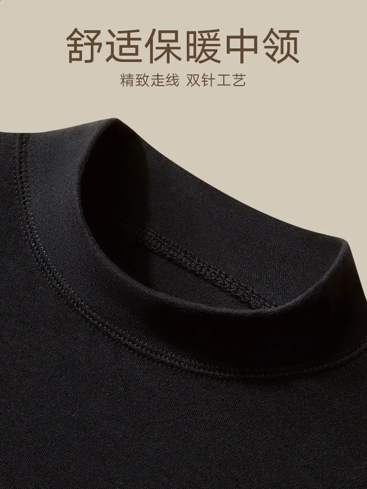 100 Cotton MidNeck Autumn Clothing and Pants Mens Set Pure Winter ColdProof Base Warm Underwear Style 251023