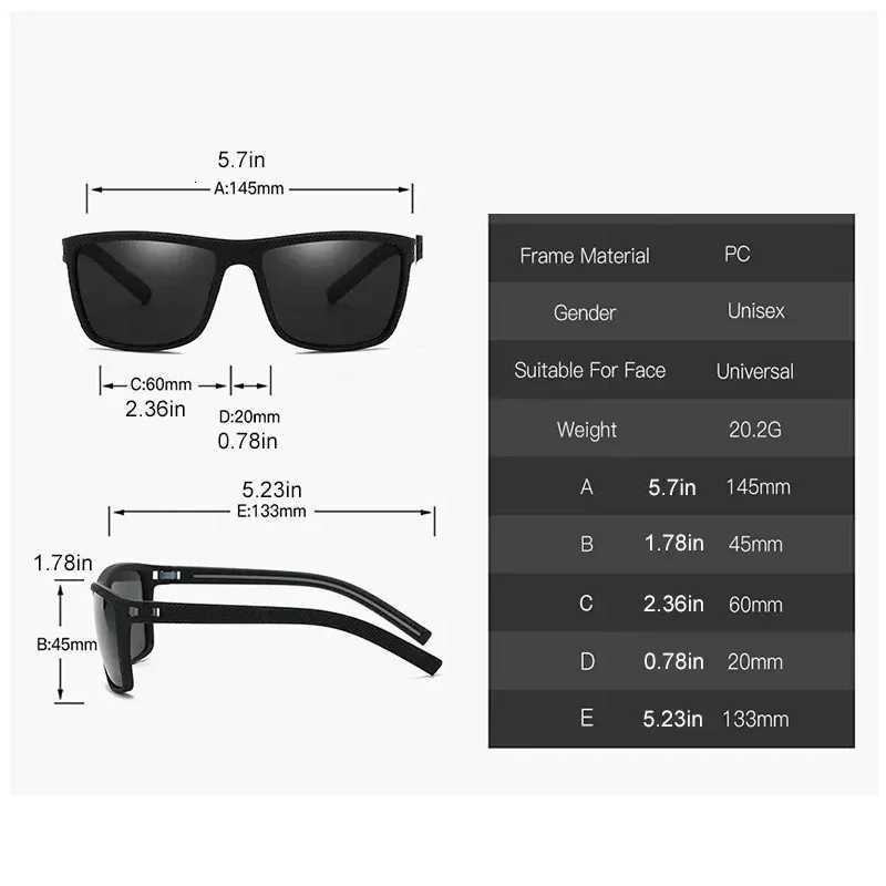 Square Polarized Sunglasses for Men and Women Lightweight Frame Sun Glasses with UV ProtectionW251023
