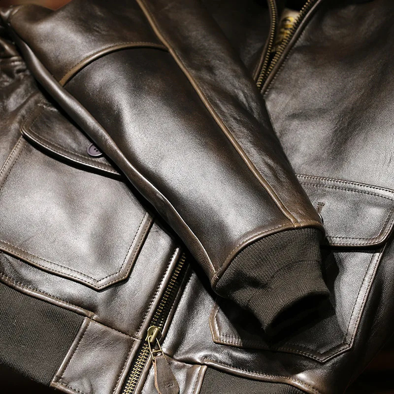 Winter Bomber Lamb Skin Coats European US Plussize Mens Classic Vintage Wool Collar Genuine Leather Jacket 251023
