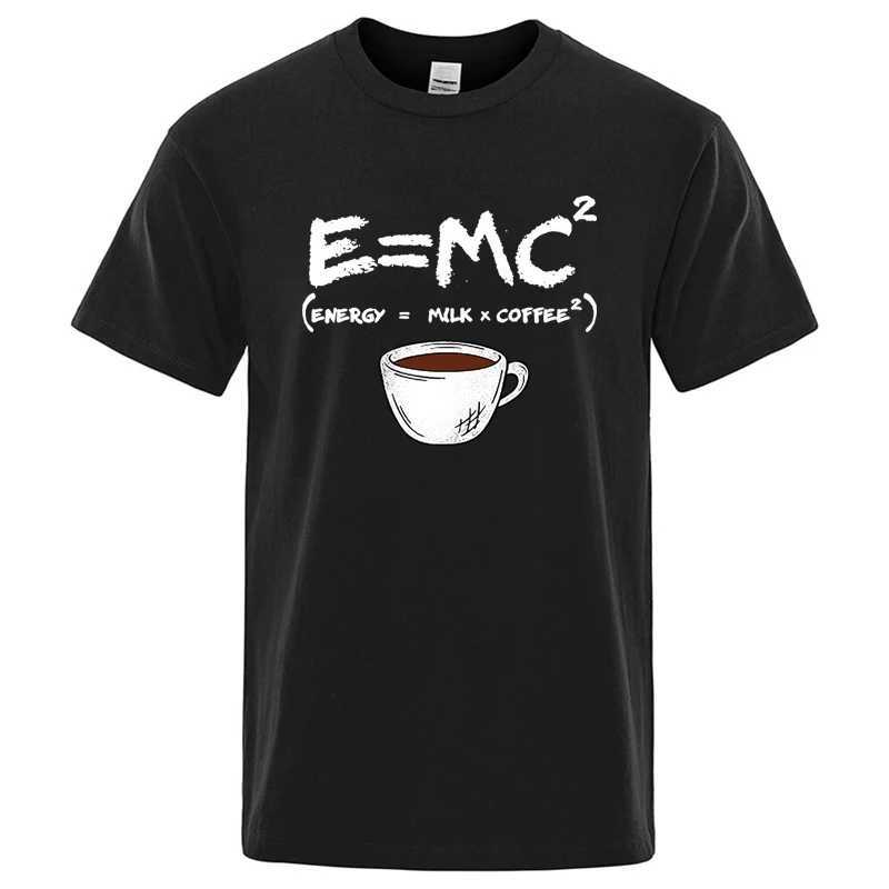 Summer Mens Tshirt 100 Cotton Casual Funny EnergyMilkCoffee Print Men Cool Loose Oneck Tops For Men Short Sleeve Male TeesXJ251023
