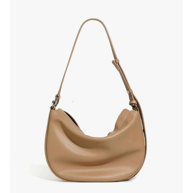 Fashion Designer Genuine Leather Saddle Women's Shoulder Bag High-End Simple Lock Half Moon Women Underarm Handbag Dropshipping Mdng251023