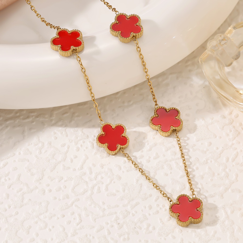 Designer Necklace For Women's Earrings Titanium Steel Colorful Necklace Bracelet Collection Personality Simple Style Luxury Fashion Necklace 3010