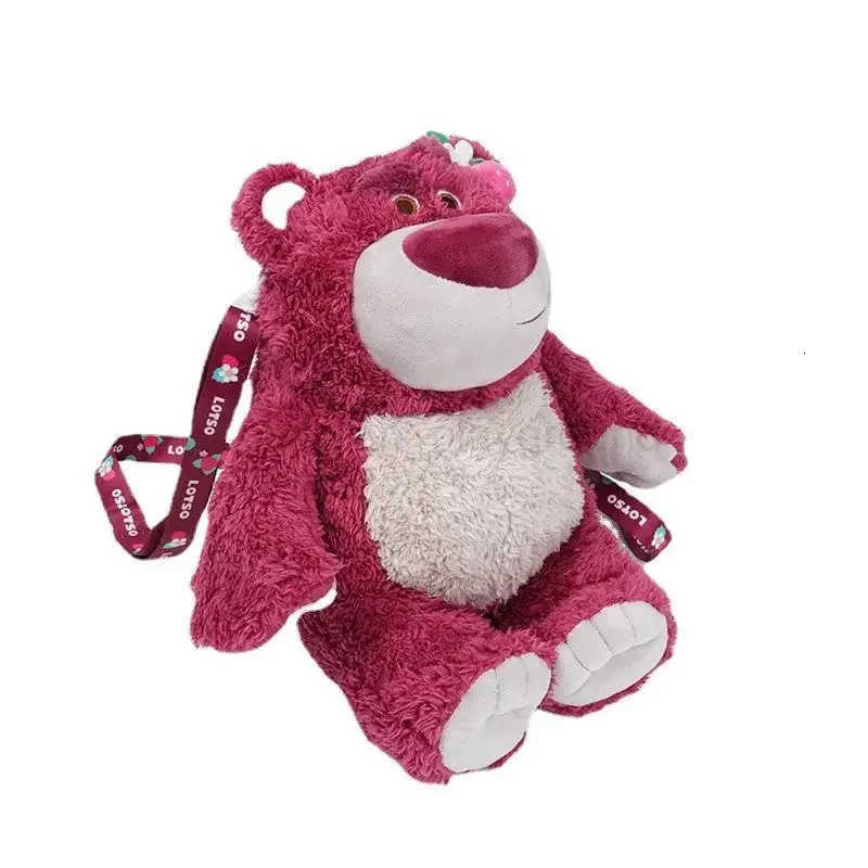 Disney Toy Story Lotso Bear Strawberry Bear Backpack Bag Plush Toy with Fragrance Pillow Toys Cute Stuffed Kids Toy 25CM 35cm H251023