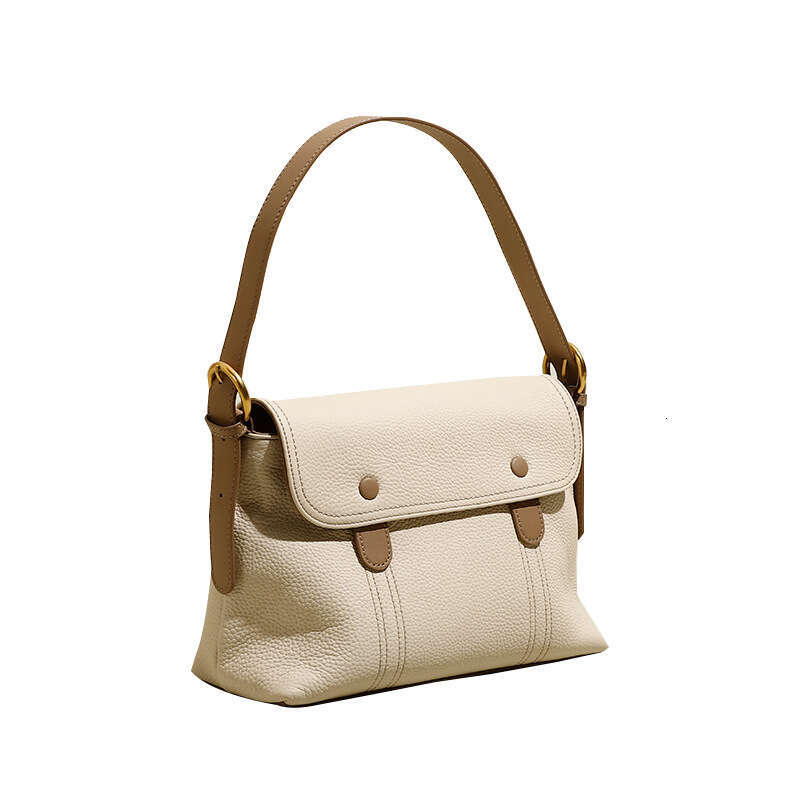 Genuine Leather Women S Color Block Panda Eye Design New Large Capacity Tote Top Layer Cowhide Commuter Underarm Bag Single Shoulder High Quality High