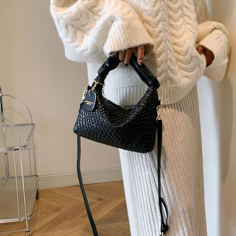 Luxury Brand Designer Bag 2024 Autumn Winter New Fashion Woven Texture Stylish Versatile Commuter Shoulder Crossbody Bag For Women