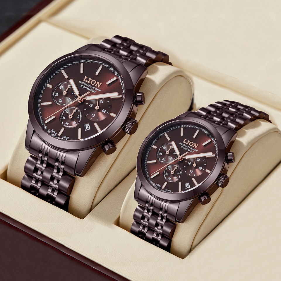 Watch Men's & Womens Designer Luxury Stainless Steel Wristwatch Quartz Chronograph Couple Gift Watch with VD53 Japan Movement