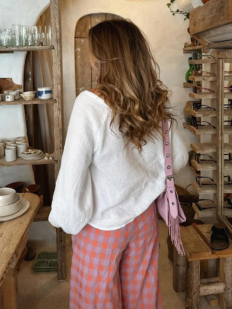 Women Fashion Pink Plaid Print Casual Slim Straight Pants Female Chic Zipper Fly Long Length Trousers Mujer 251016