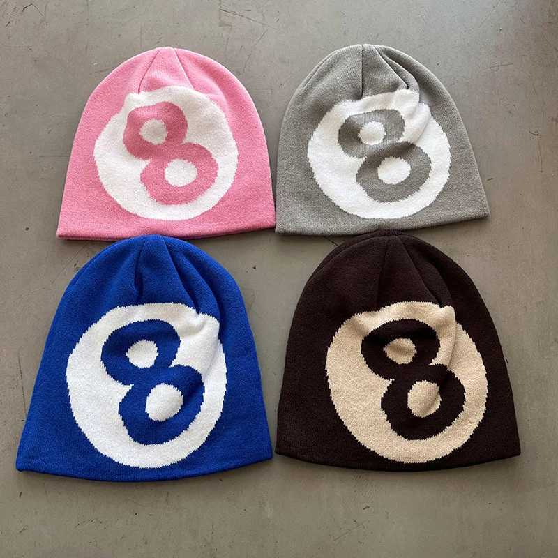 Winter Beanies Hat Men Women Paragraph Quality Cap Number 8 Y2k Warm Fashion Hundred Take Cold Cap for Couple New FashionXJ251023