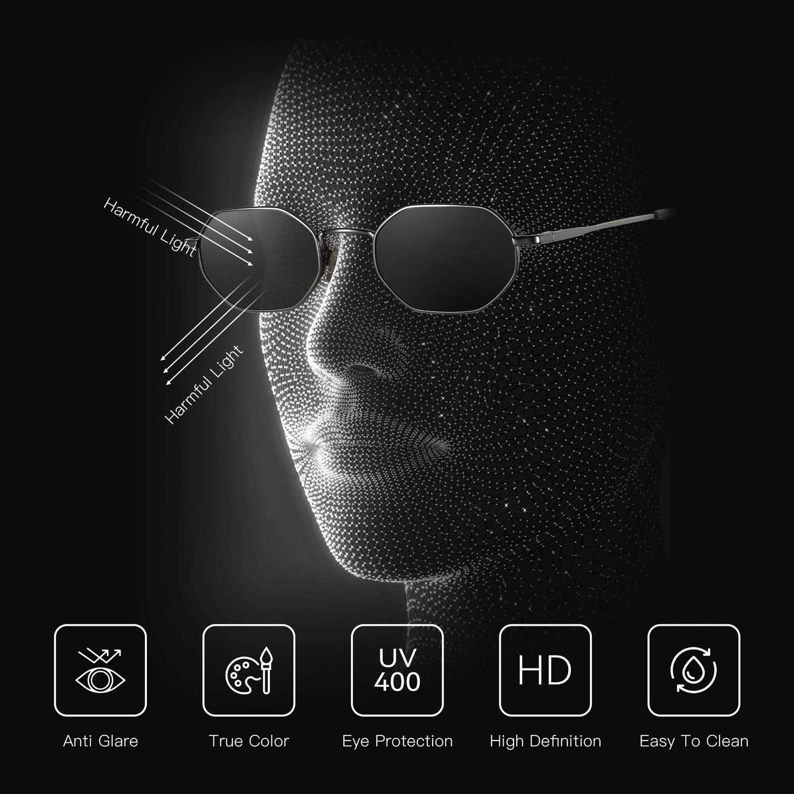 ZENOTTIC Retro Small Polygon Polarized Sunglasses Women Metal UV400 Sun Glasses Men AntiGlare UV400 Goggles Driving EyewearW251023