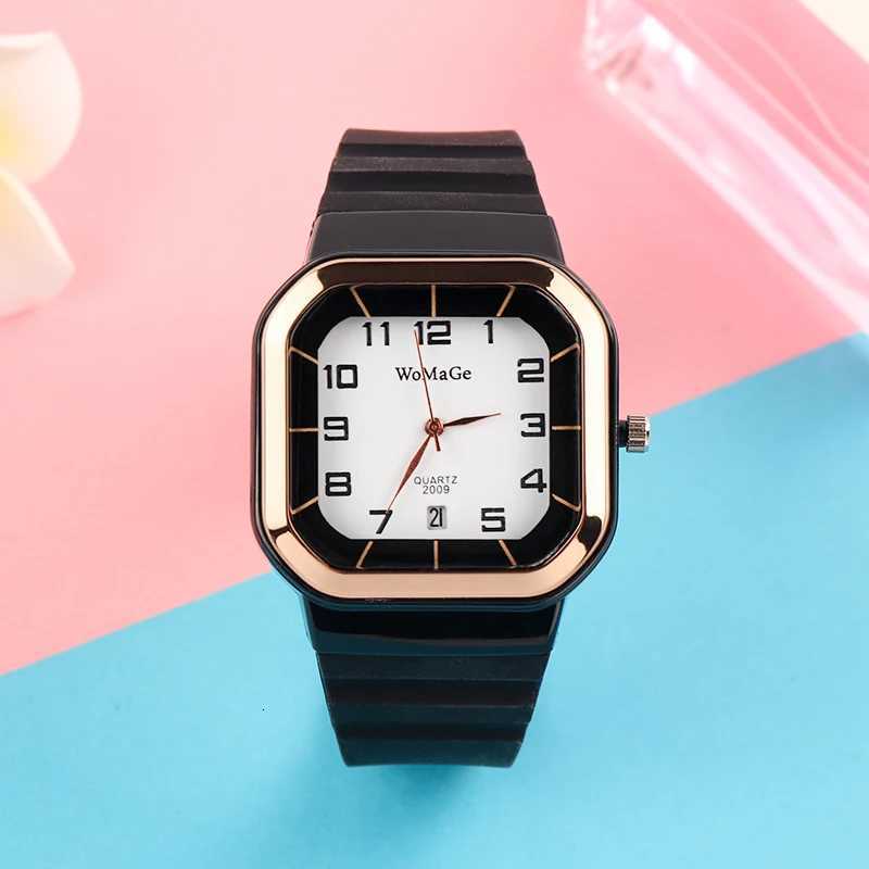 Womens Watch Simple Silicone Strap Womage Fashion Quartz Rectangle Dial Watches Ladies Casual Female Clock montre femme saatiL251023