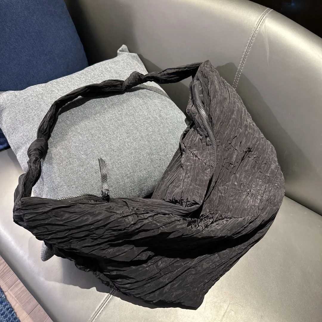 Inner Lazy Pleated Cloud Crossbody Bag for Women casual soft canvas bag cloth large dumpling bagL251023