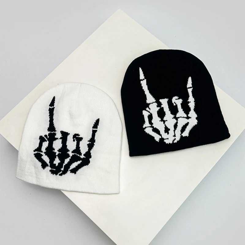 Hip Hop tter Funny Wool Knitted Hats Warm Sty Autumn and Winter New Beanies Versati Street Fashion Personal NicheW251023