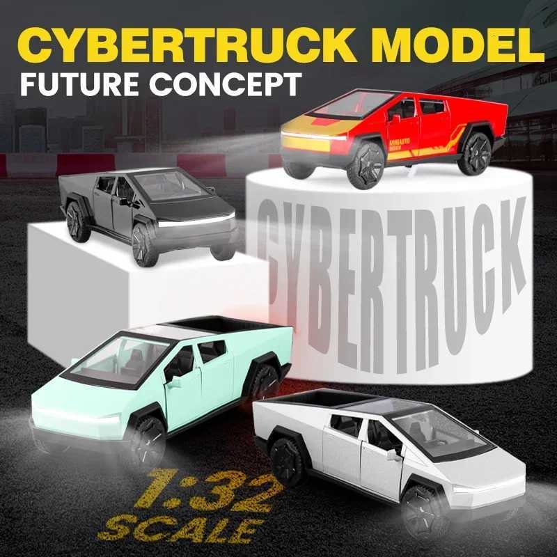 132 Cybertruck Pickup Alloy Car Model Diecasts Metal Toy Sound Light Vehicles Car Model Simulation Collection Kids GiftsT251023
