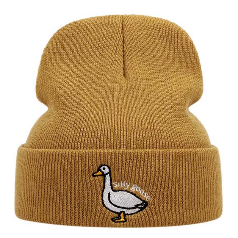 Cute Duck broidered Knitted Hat Warm for Men and Wen in Autumn and Winter Outdoor Adt Knitted Hat with Knitted YarnW251023