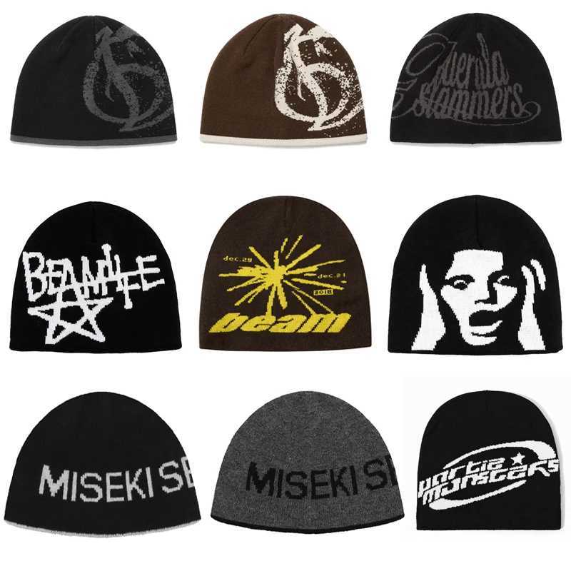 Women Hat Knitting Beanies Goth Korean Caps Men Y2k Streetwear Winter Fashion Unisex Pullover Kpop Harajuku Vintage Warm Hip HopXJ251023
