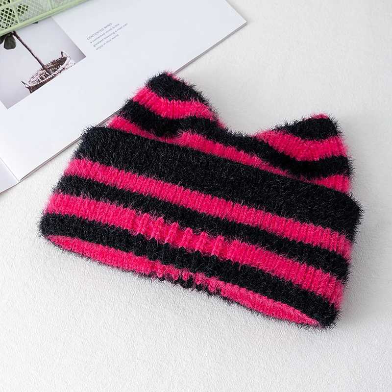 Womens Plush Winter Hat With Fluffy EarsCozy Cat Ear DesignFashion Y2K Beanie For WomenXJ251023