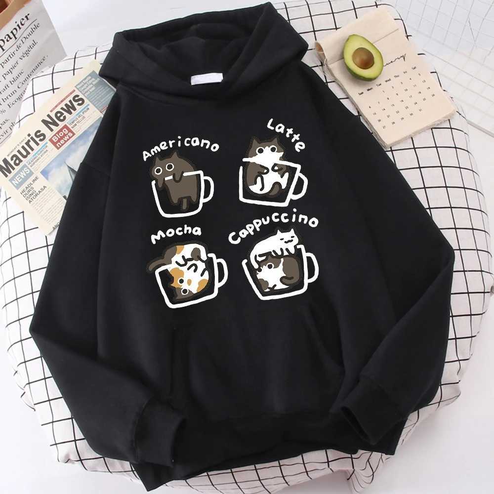 Five Little Cats Playing in The Cup Autumn Hoodies Mens Women Street Harajuku Sweatshirt Daily Hoody Fashion Winter ClothingT251023