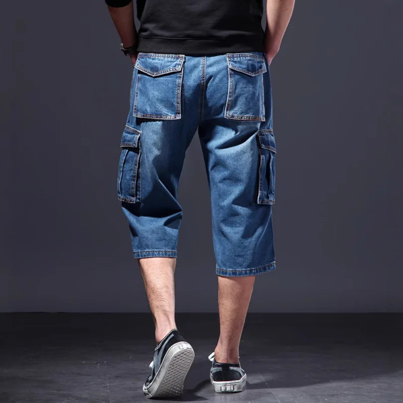 2025 summer thin loose multi pocket workwear five quarter denim shorts seven casual 251017