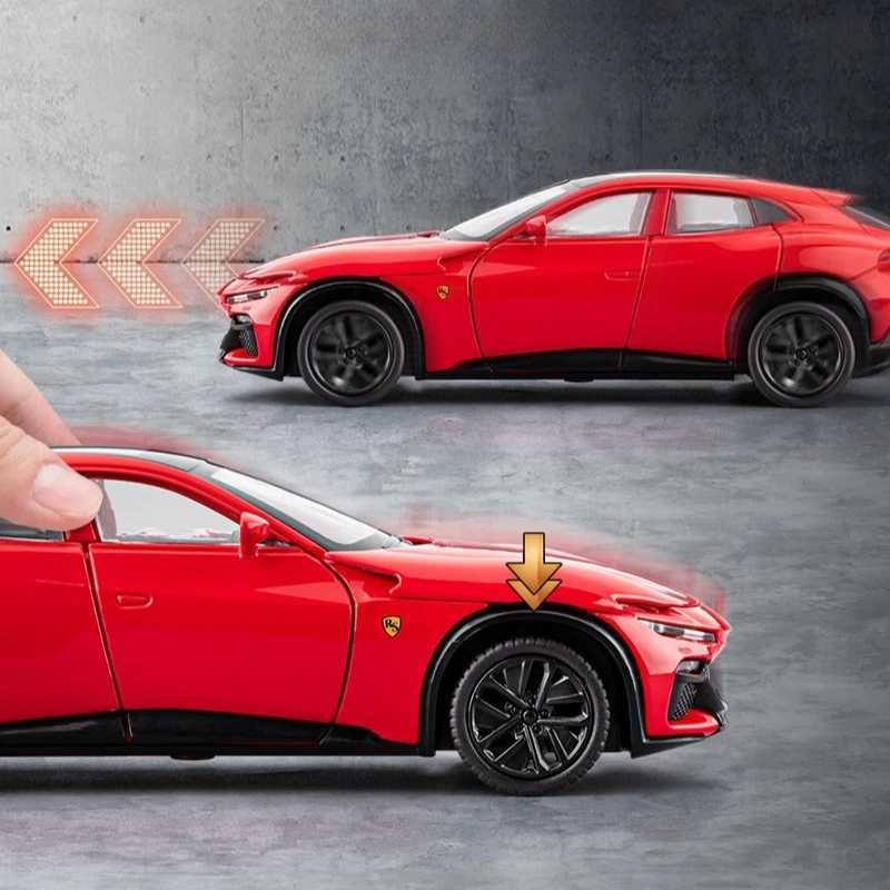 132 Purosangue FUV Simulation Alloy Luxury Car Model Static Decoration Sound Light Sports Car Kid Toy GiftT251023