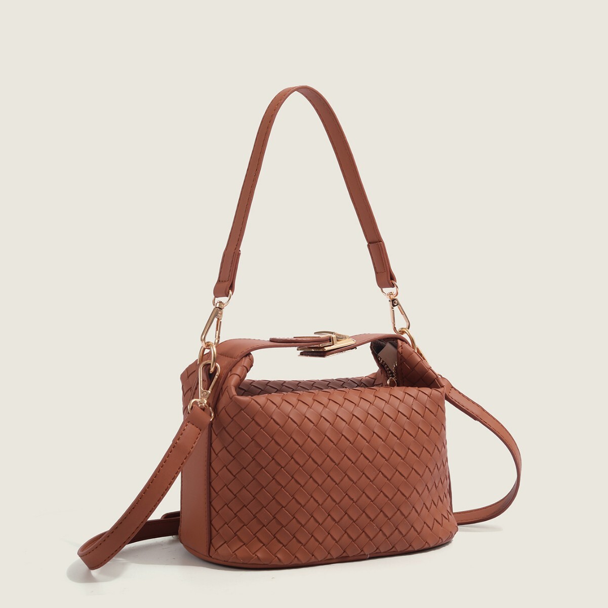 Luxury Brand Designer Bag Women's Leather Woven Small Square Bag 2024 New Autumn Winter Crossbody Shoulder Bag Niche Design Handheld Lunch Box Ba