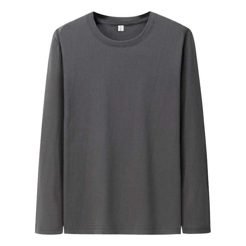 T Shirt For Men Cotton Long Sleeve Tshirts Solid Color Mens Clothing Full Length Sleeve For Spring And Autumn UndershirtsXJ251023