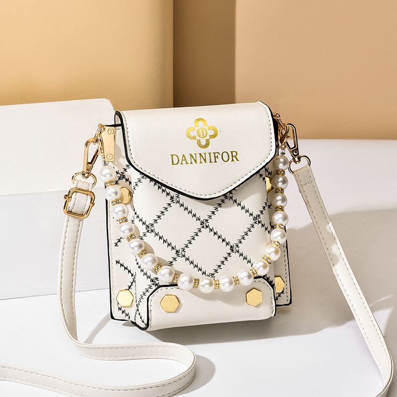 Luxury Brand Designer Bag New Trendy Single Shoulder Crossbody Korean Style Pearl Handbag Fashion Simple Sweet Women's Bag Phone Bag