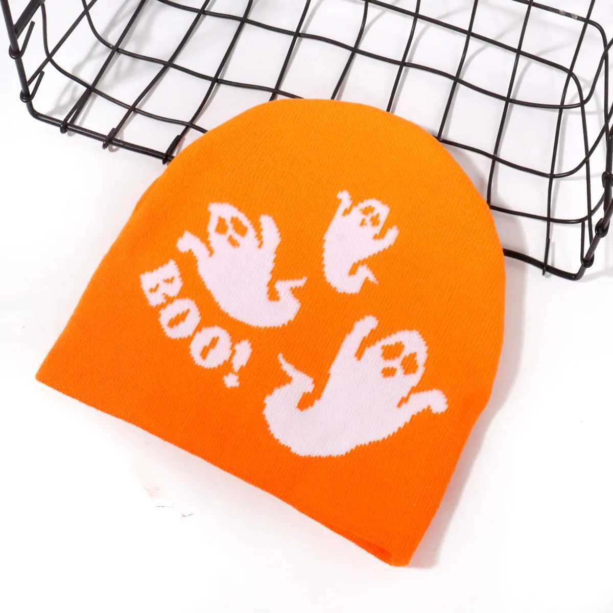 Halloween party knitted hat funny pumpkin jacquard knitted hat trendy personality street warm autumn and winter beaniesXJ251023
