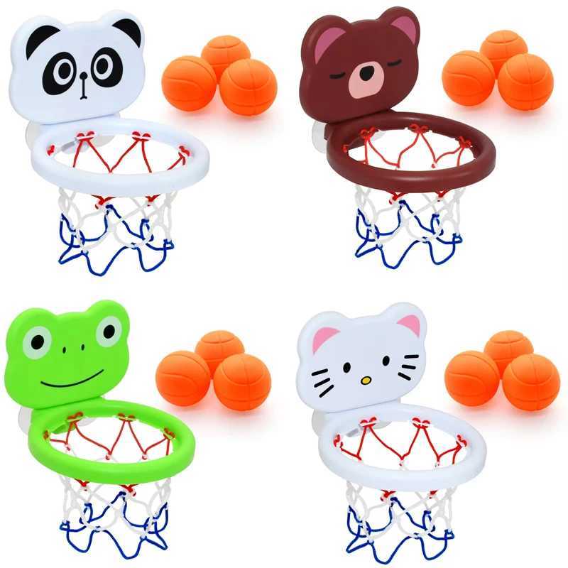 Toddler Animal Themed indoor Basketball Frame Kids Bath Toys set with 3 Plastic Balls Baby Parent Children Interactive fun Game J251023