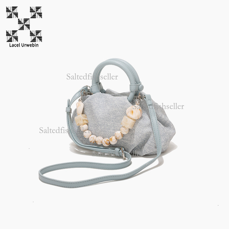 Lacel Urwebin Designer Luxury Women's Handbag Summer Fashion Cowboy Handbag Versatile Simple Beaded Single Shoulder Crossbody Bag Chinese Style M