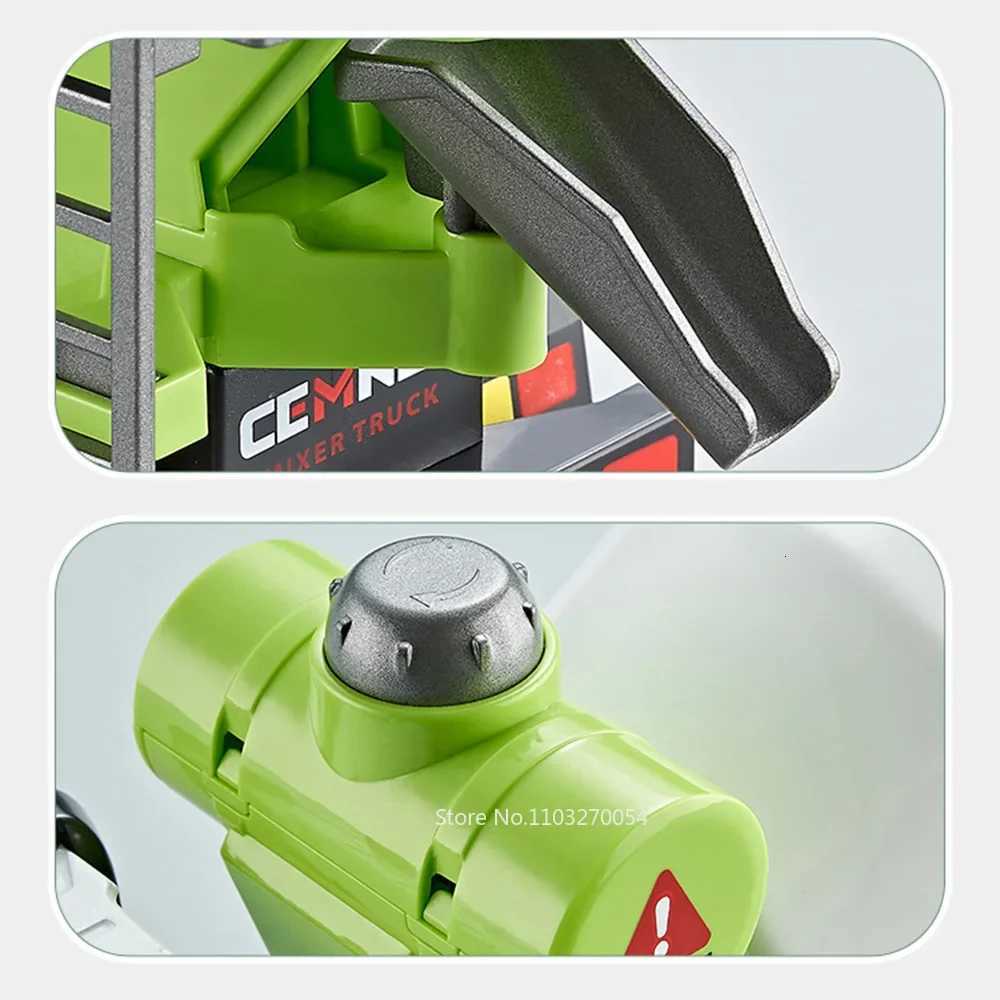 124 Electric Mixer Truck Toys Model Car Alloy Diecast Engineering Vehicles Doors Opened Sound Light Pull Back Toy Gift for KidsT251023