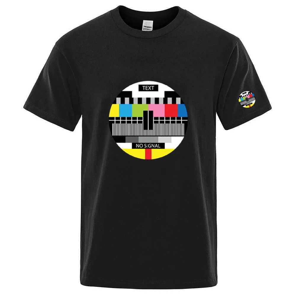 No Signal 2025 Mens High Quality Mens Regular ShortSleeved Shirt Cotton Tshirt Loose Oneck Summer Breathable Tee TopXJ251023