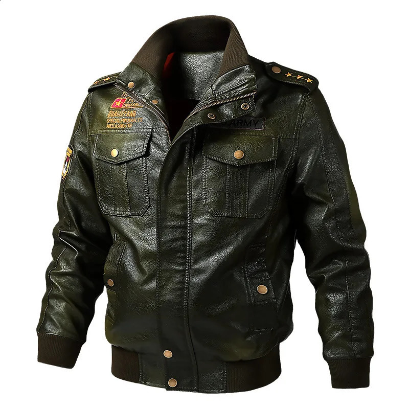American workwear jacket pilot tactical leather mens spring and autumn motorcycle suit M6XL 251023