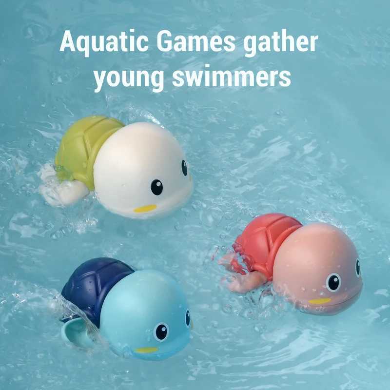 New Baby Bath Toys Chain Clockwork Water Toy Cute Swimming Turtle Toys Children Bathroom Shower Bathtub Toy Infant Toddler Gifts J251023