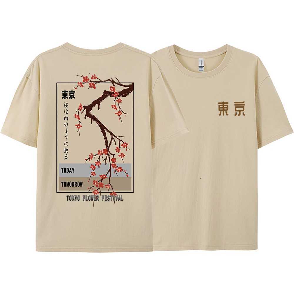Today Tomorrow Tokyo Flower Festival T Shirt Men Women Fashion ONeck Tshirts Summer Cotton Tops Loose Street Hip Hop TShirtsXJ251023