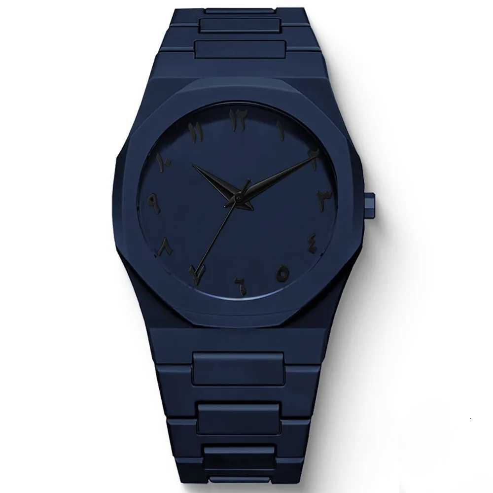 New Fashionable Mens Watch Simple Black Male Quartz Watches Arabic digital Casual Drip Oil StrapL251023