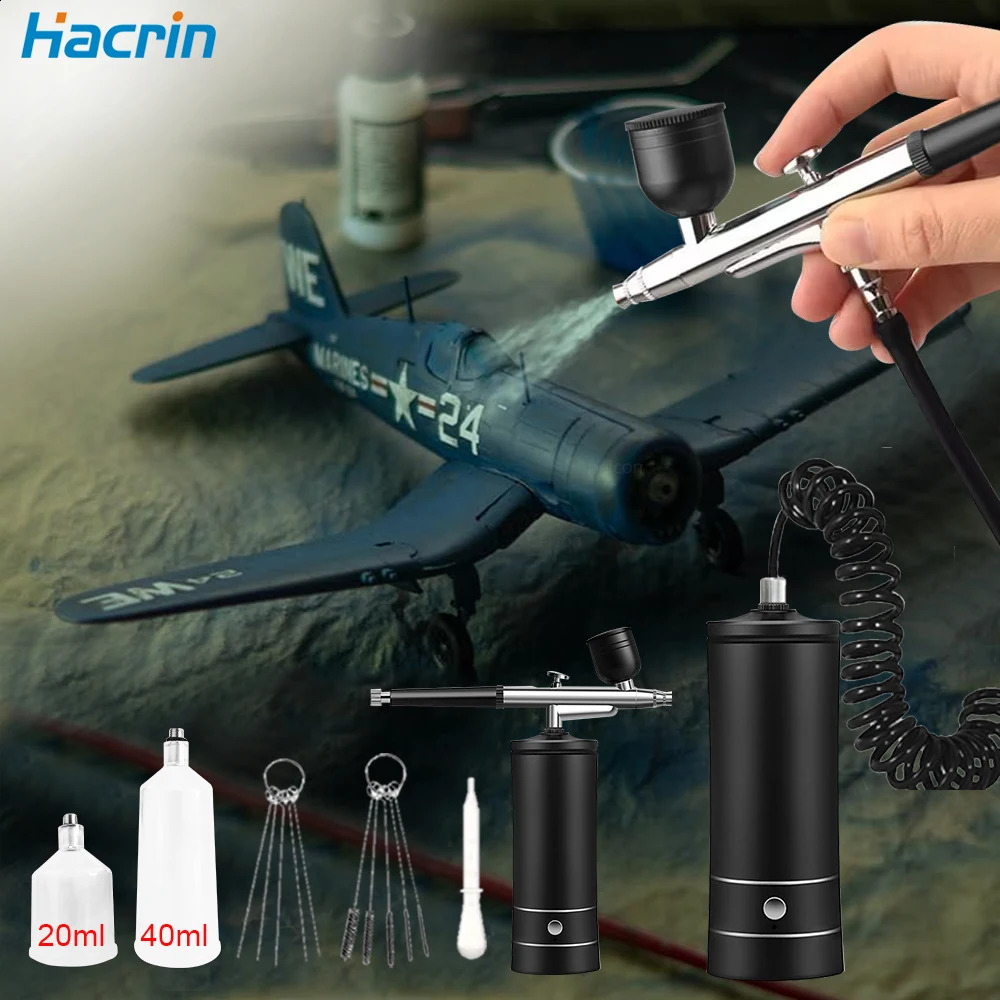 Airbrush Nail With Compressor Portable Air Brush For Nails Art Paint Painting Crafts Nails Spray Compressor Kit Oxygen Injector 251015