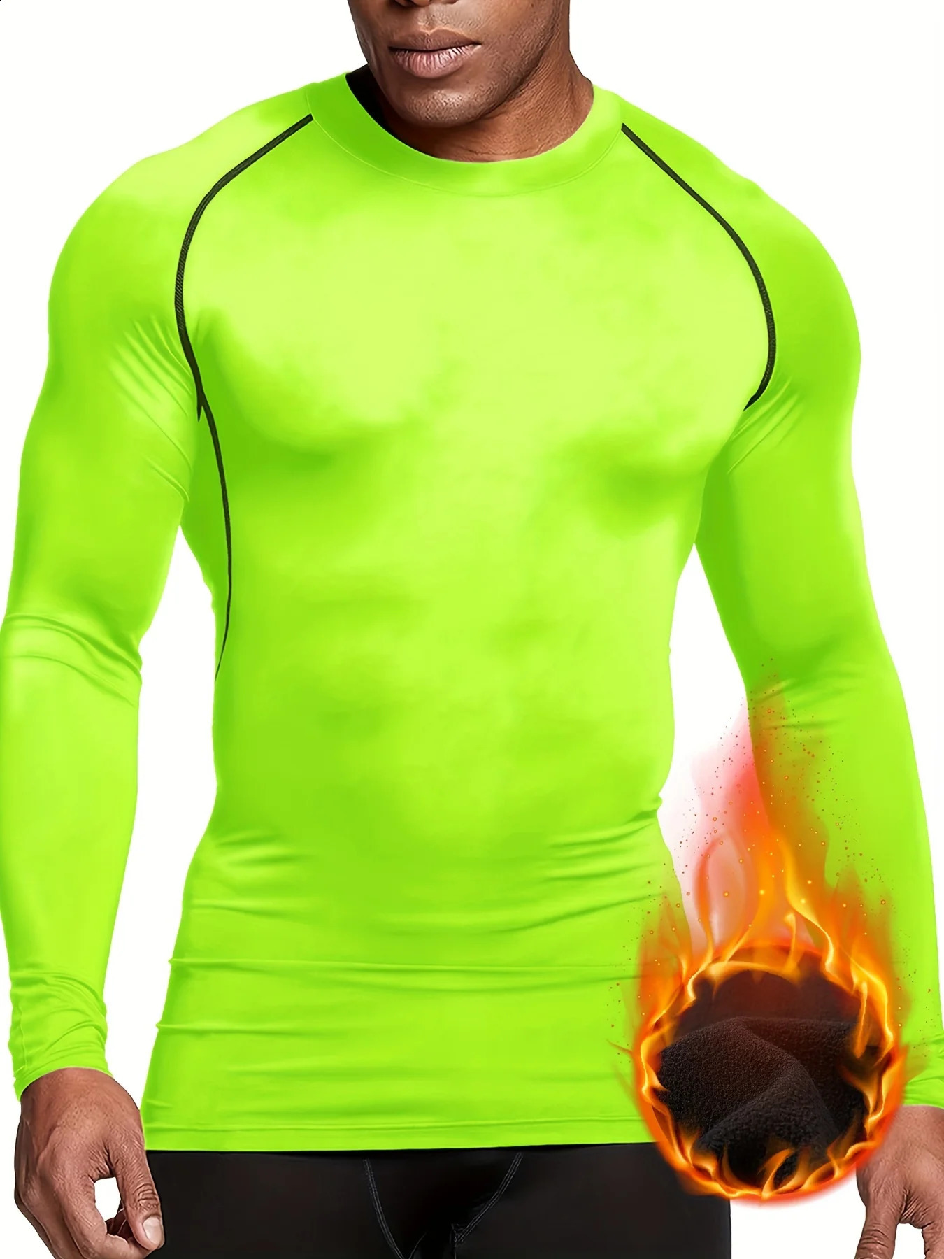 Mens warm tight fitting high elasticity body building clothing mens long sleeved running basketball training Tshirt 251023
