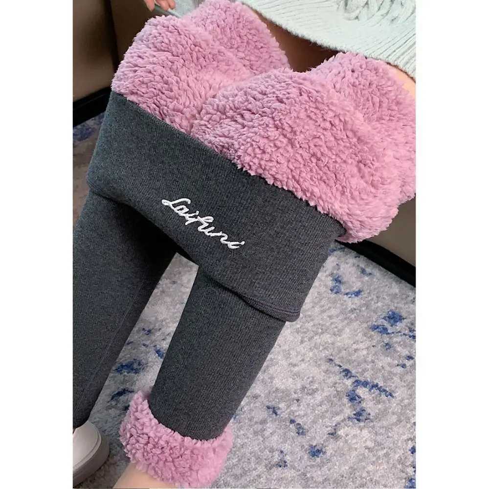 Cusual Autumn Winter Women Leggings Thickened Slim Fit Long Pants No Linting No Pilling Purple Fleece PantsT251023