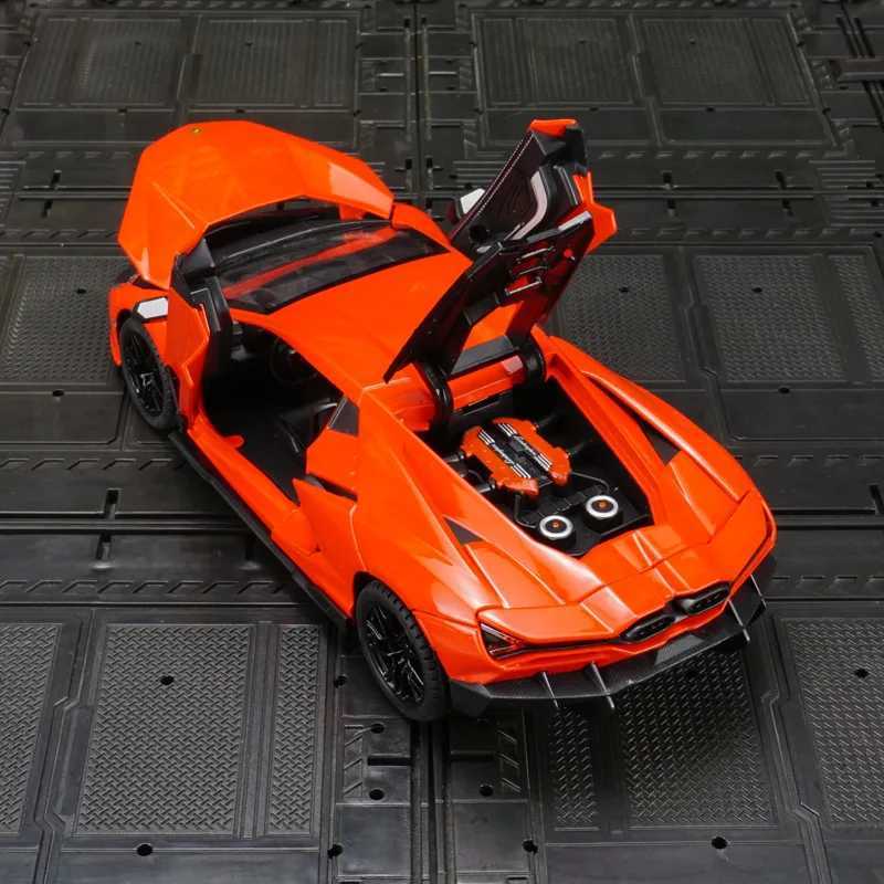 124 Lamborghini reventon alloy car model superrunning toy door can open has simulated sound and lighting functionsT251023