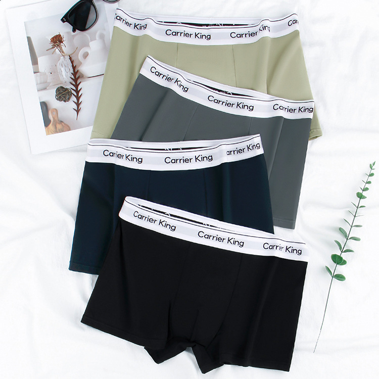 King Mens Underwear Pure Cotton Plus Size Boxer Briefs Youth MidWaist FourCorner Underpants 250610