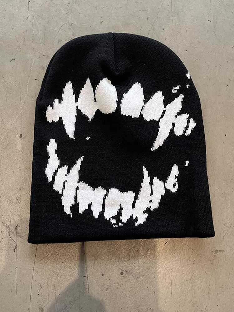 Hip Hop Letter Funny Wool Knitted Hats Warm American Style Autumn and Winter New Beanies Versatile Street Fashion Personal NicheXJ251023