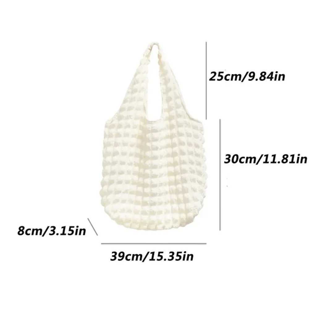 Summer Pleated Bubble Cloud Women Shoulder Bag Vintage Candy Color Large Capacity Shopping Tote BagL251023